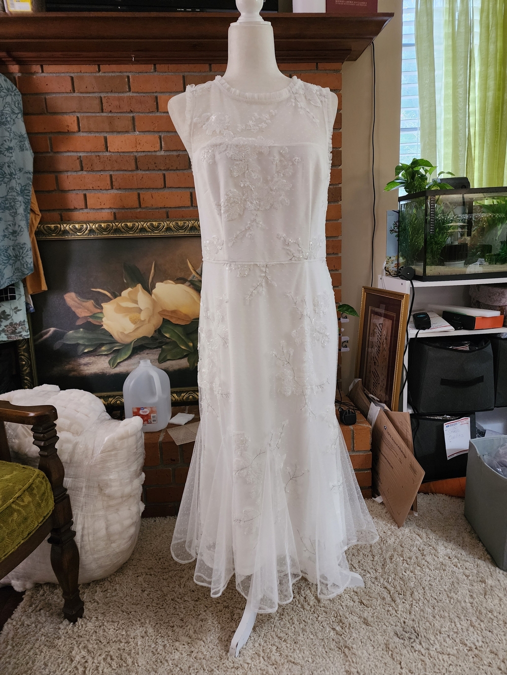 Summer Clearance Adrianna Papell Wedding Dress Size 12 - Picture 3 of 16